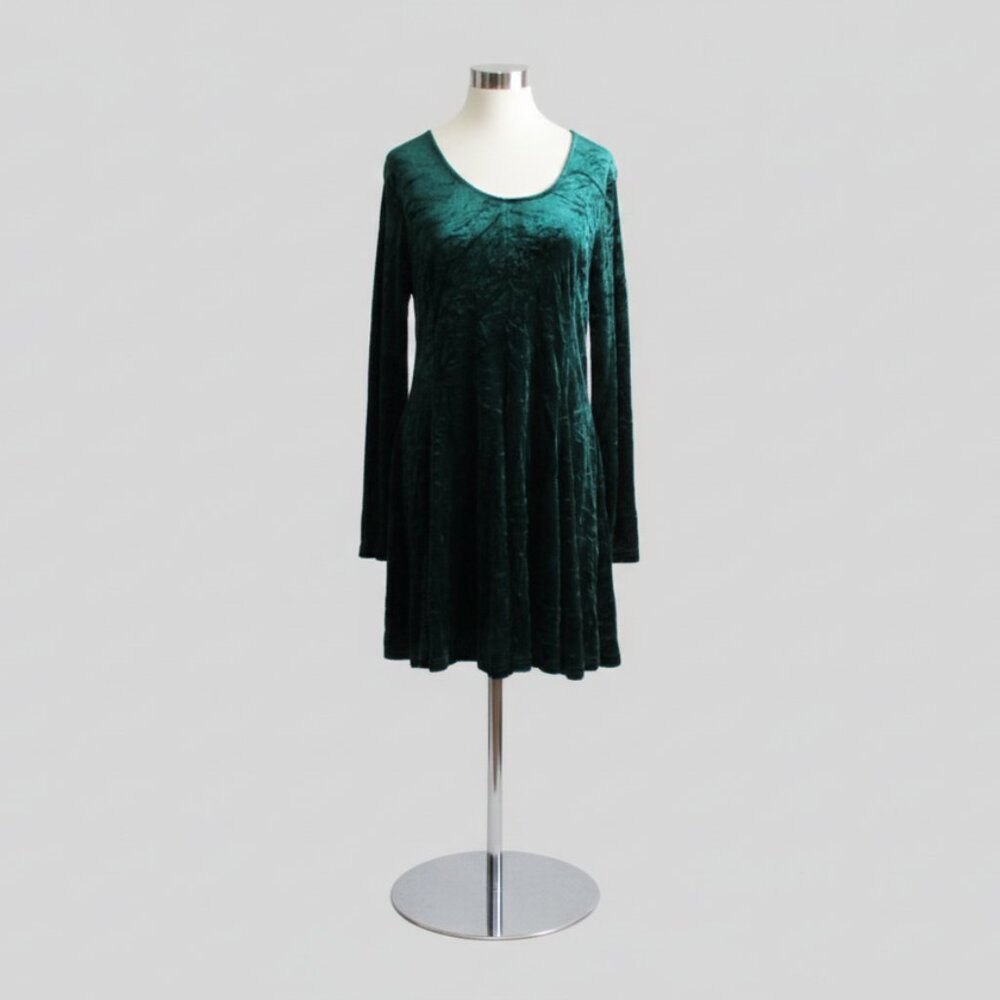 The Pyramid Collection Emerald Green Velvet Dress Whimsigoth Forest Fairy Large - Picture 3 of 9
